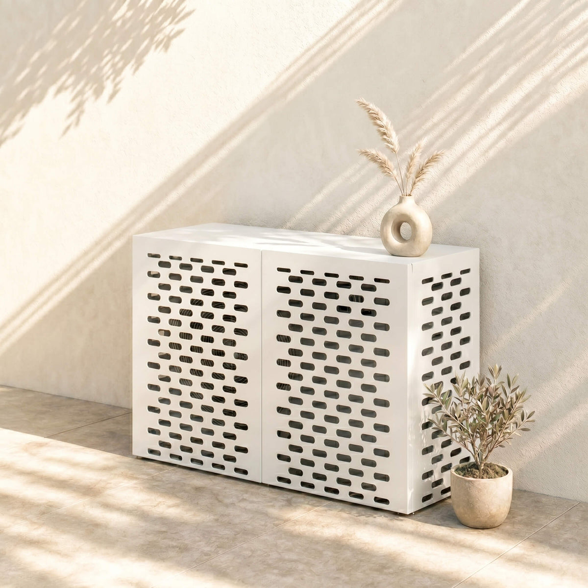 Cache Clim Cygne - Blanc Mat en Acier