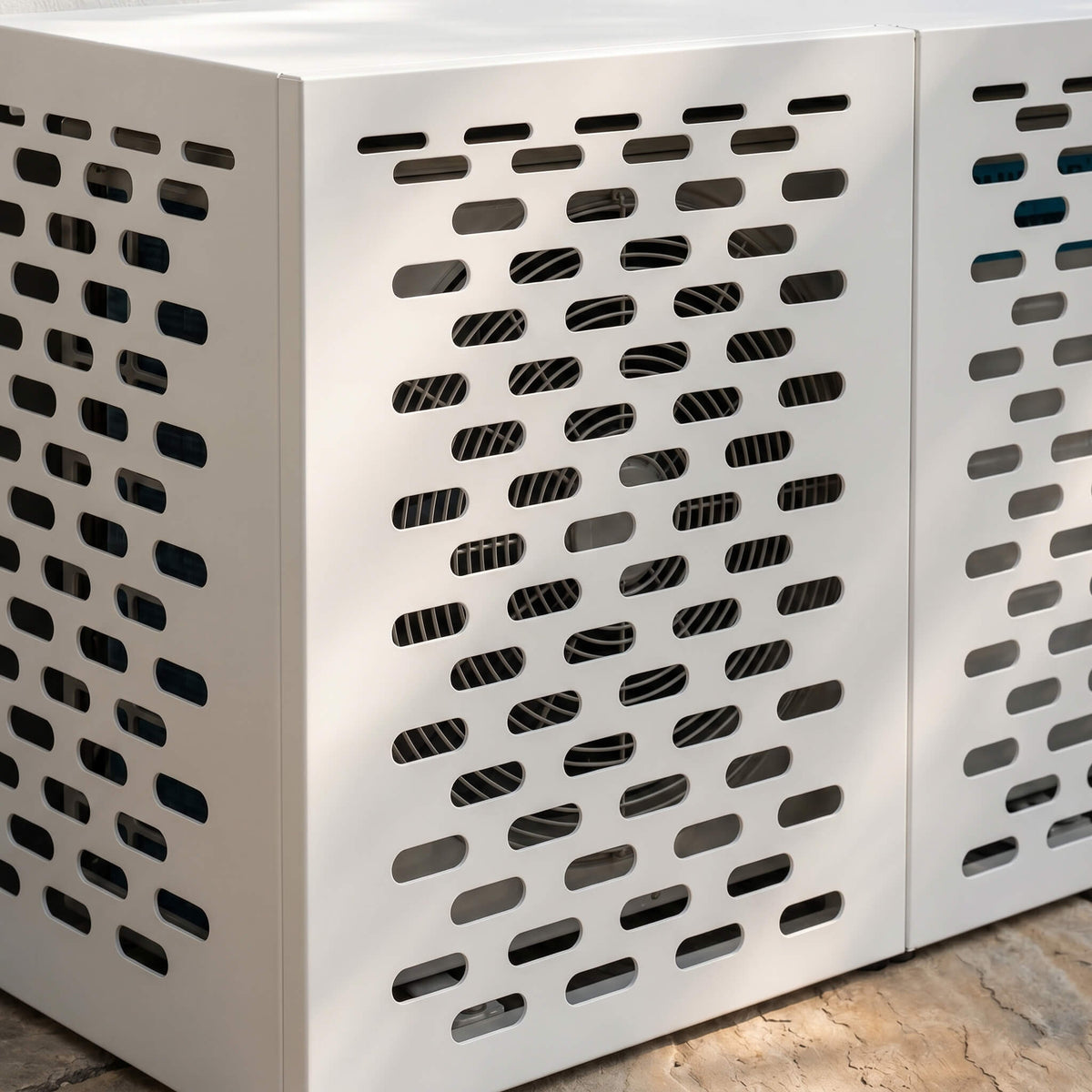 Cache Clim Cygne - Blanc Mat en Acier
