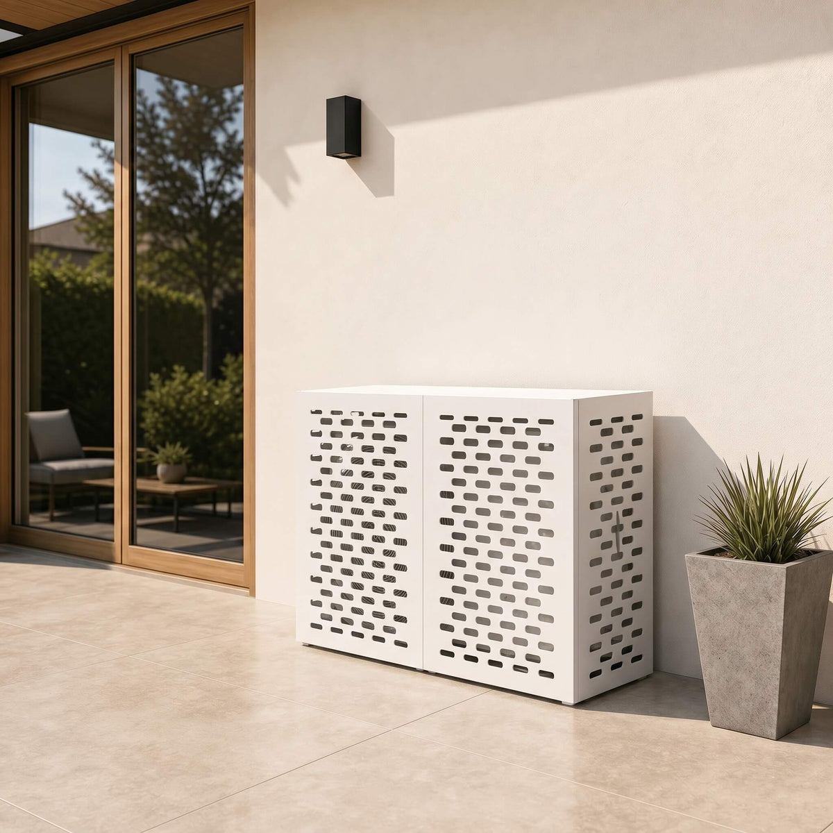 Cache Clim Cygne - Blanc Mat en Acier